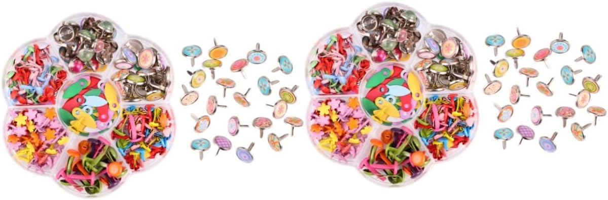 EXCEART 2 cajas de croissant de color clavo de papel tachuelas de papel para manualidades para niños, manualidades de latón