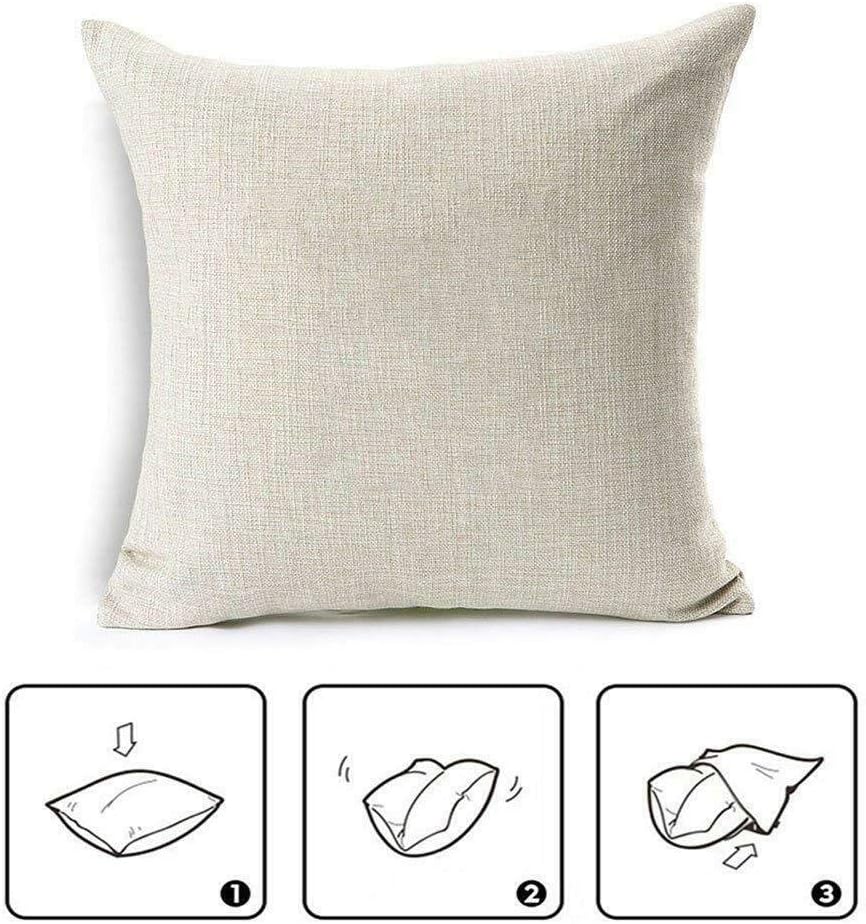 Unkyoo Juego de 4 fundas de almohada decorativas para maquillaje y esmalte de uñas de algodón y lino con patrón de lápiz labial, funda de almohada