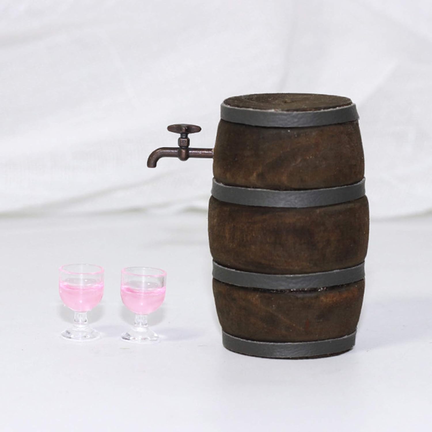 Mini barril de vino exquisito artesanía, barril de madera para vino tinto divertido C