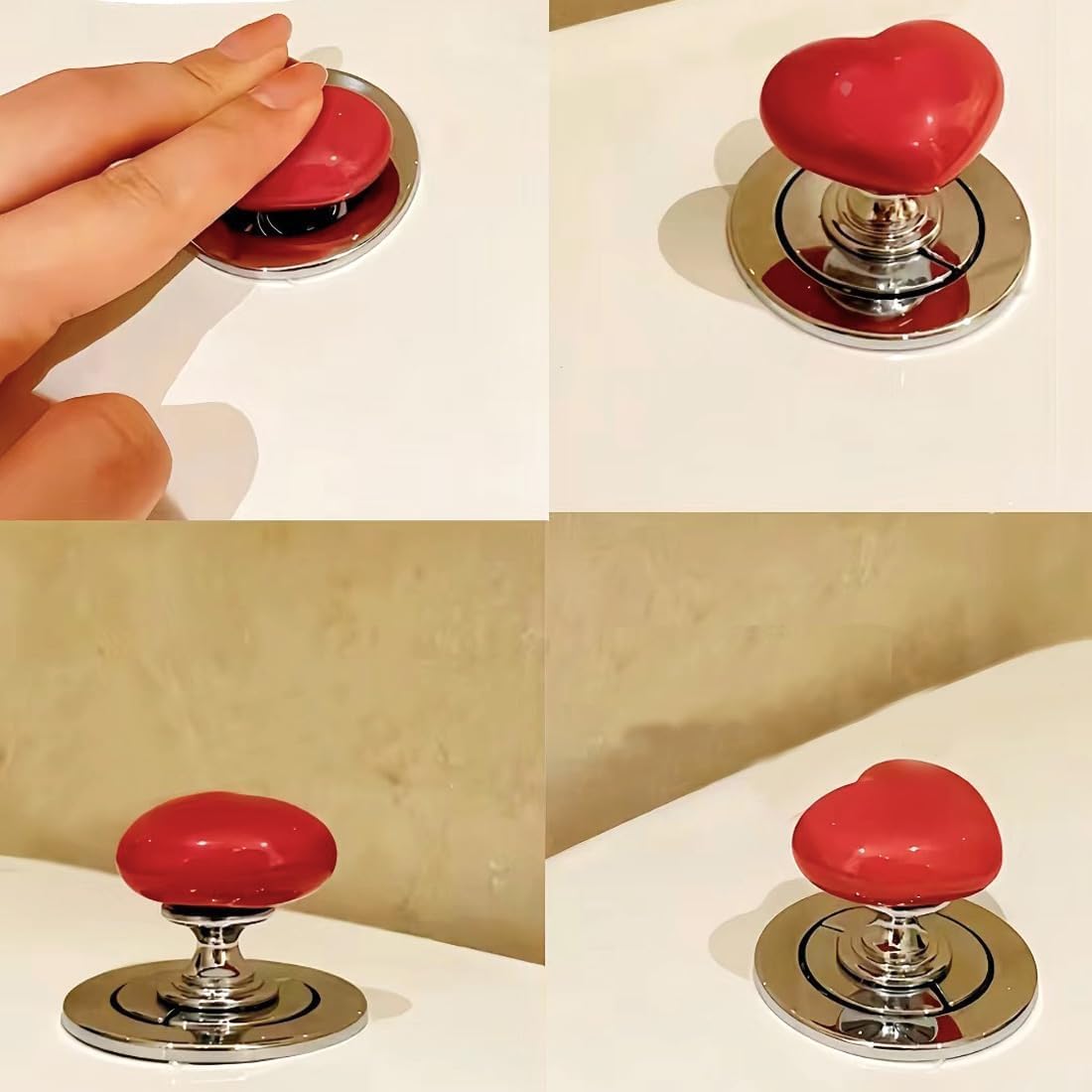 Rosearc Love – Botón de inodoro, ayudante de botón de inodoro, herramienta empujadora de botón de inodoro, extensión creativa de botón de inodoro en