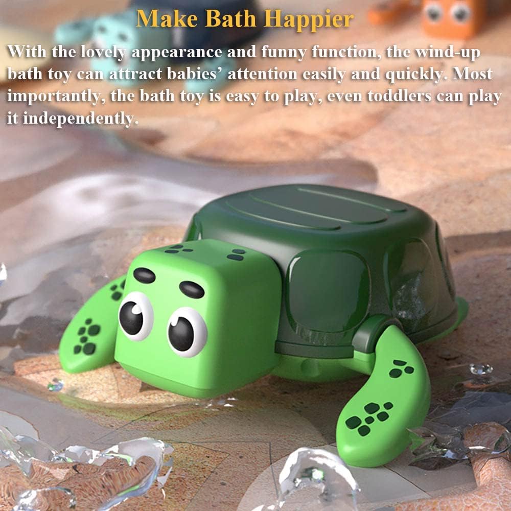 Windup – Juguete de baño de tortuga, juguete de agua de tortuga marina, juguete de tina de tortuga, juguete flotante de tortuga, juguete para la