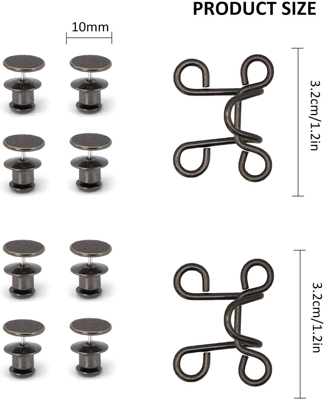 Conjunto de extensor de cintura ajustable con hebilla de cintura, extensor de jeans, extensor de cintura, alfileres de botón, sin costura, D1-NZKSYK