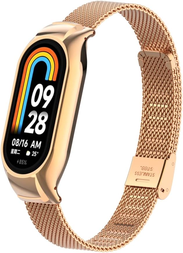 HOPMC Correa de reloj compatible con Xiaomi mi Band 8 correas ajustables con hebilla de metal impermeable correa de repuesto accesorios