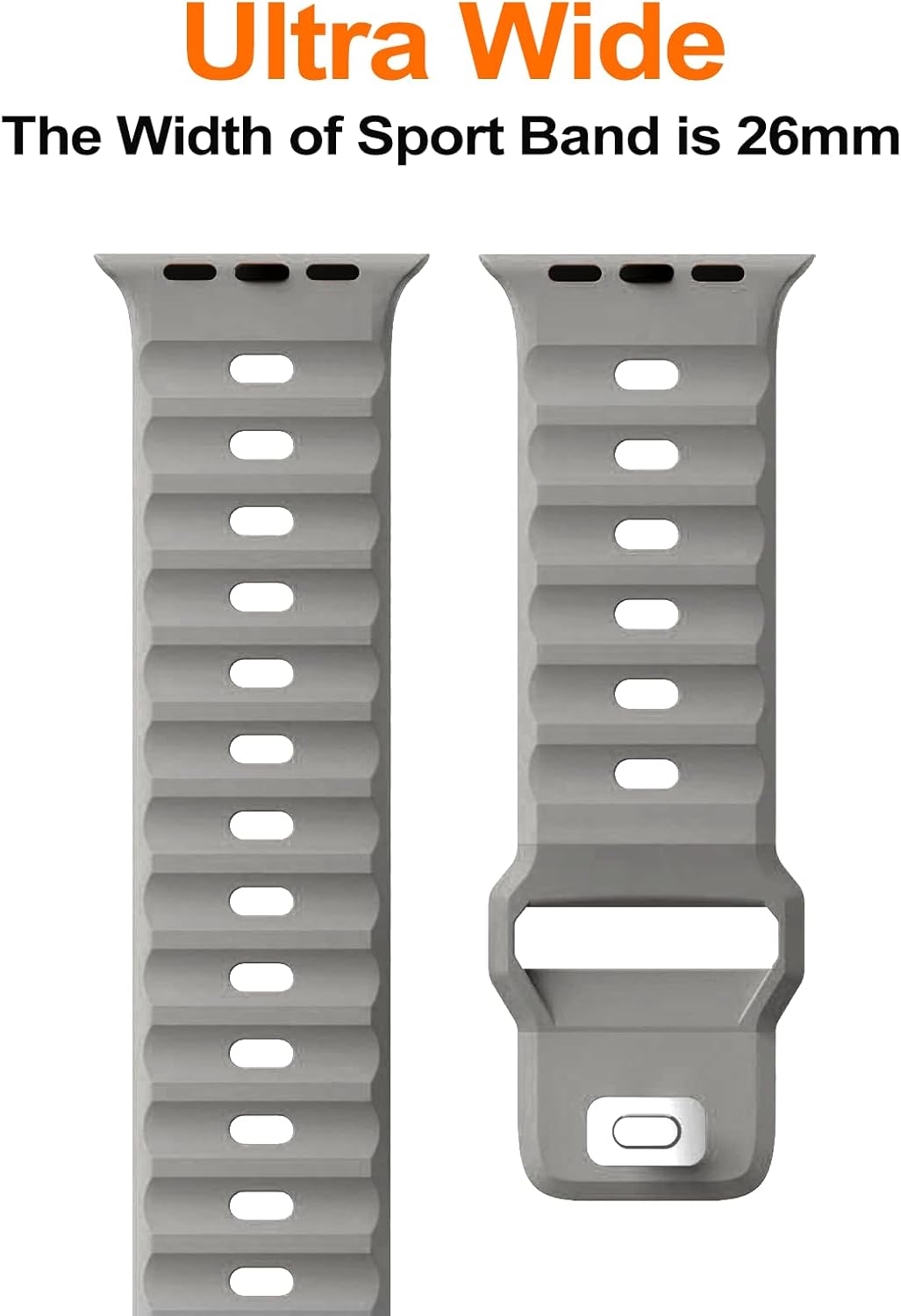 Paquete de 3 correas deportivas compatibles con Apple Watch Ultra Band de 1.929 in, correa de silicona impermeable ajustable para iWatch Series