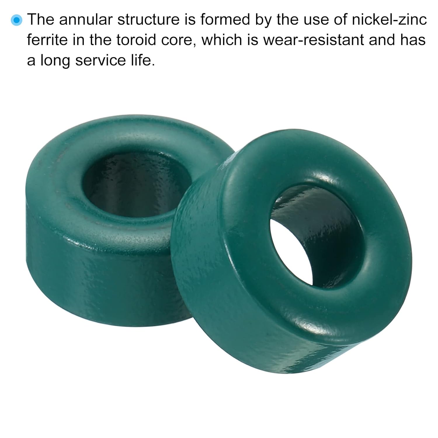 PATIKIL Núcleo de toroide de ferrita, 50 unidades de núcleo toroide de 0.8 pulgadas ODx0.4 pulgadas IDx0.4 pulgadas de alto, anillos de ferrita