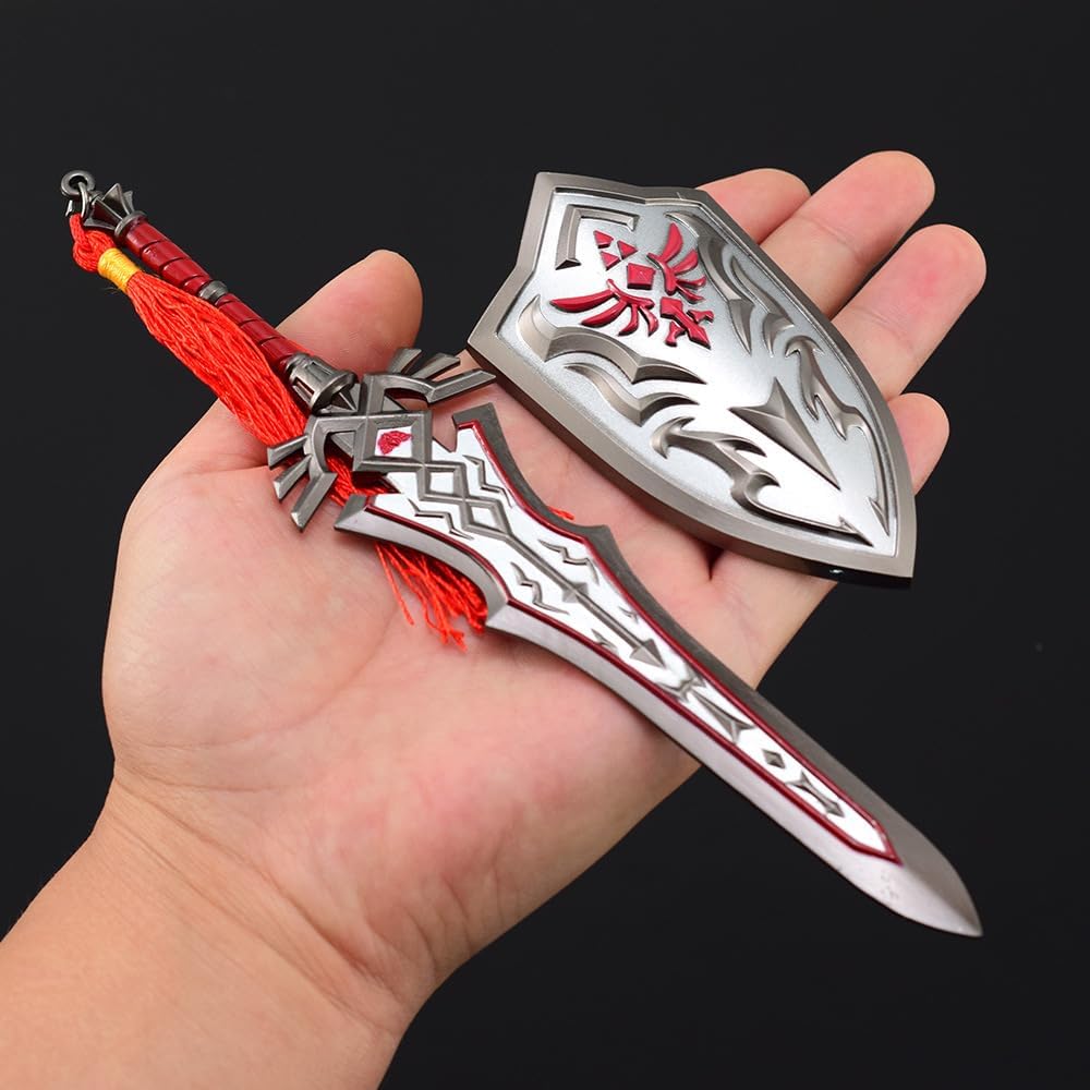 Superbuybox Legend of Zelda Link Arma Espada Daga Sheild Figura de acción Colección de Juego Decoración de Escritorio Habitación Mochila Colgante