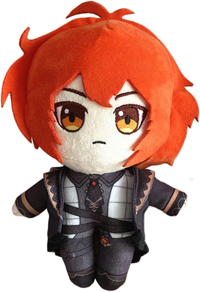CALEMBOU Diluc – Figura de anime de peluche hecha a mano de 8 pulgadas, colección de accesorios de cosplay, muñeca de peluche suave, regalo para los
