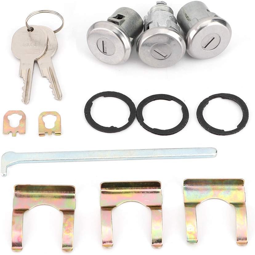 Juego de cerradura de maletero de puerta, kit universal de llaves de puerta y maletero, 654394765282 repuesto compatible con Chevelle Malibu Monte