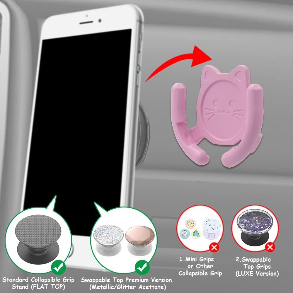 Soporte multisuperficie para automóvil, paquete de 3 unidades compatible con soportes de Popsocket, soporte de dispositivo manos libres, soporte