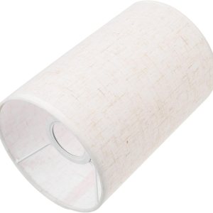 Zerodeko Pantalla de lámpara de lino, pantalla de tambor de tela alta, con clip, cubierta de luz, pantalla cilíndrica, protector de lámpara de Zerodeko Pantalla de lámpara de lino, pantalla de tambor de tela alta, con clip, cubierta de luz, pantalla cilíndrica, protector de lámpara de