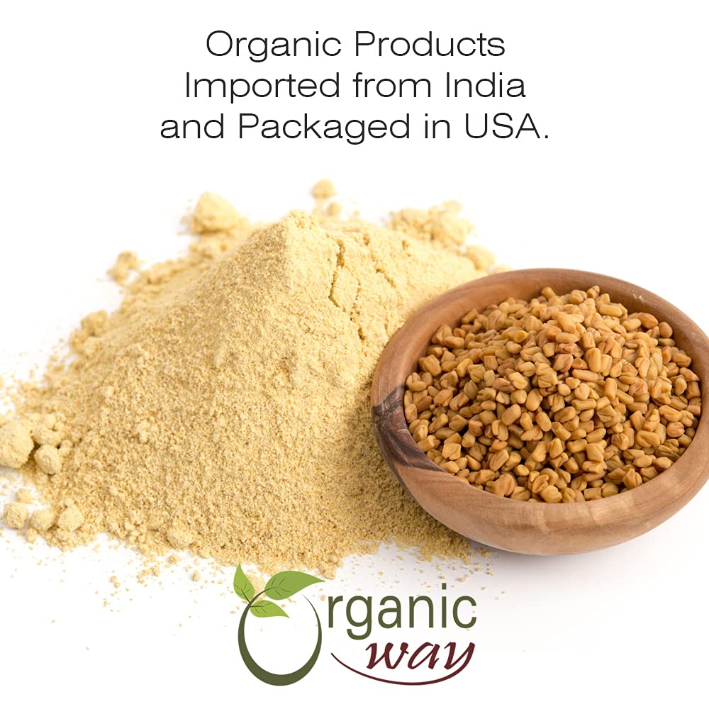 Organic Way Polvo de fenogrecometilo (Trigonella foenum)  Añade sabor y aroma  Certificado orgánico y Kosher  Crudo, vegano, sin OMG y sin gluten