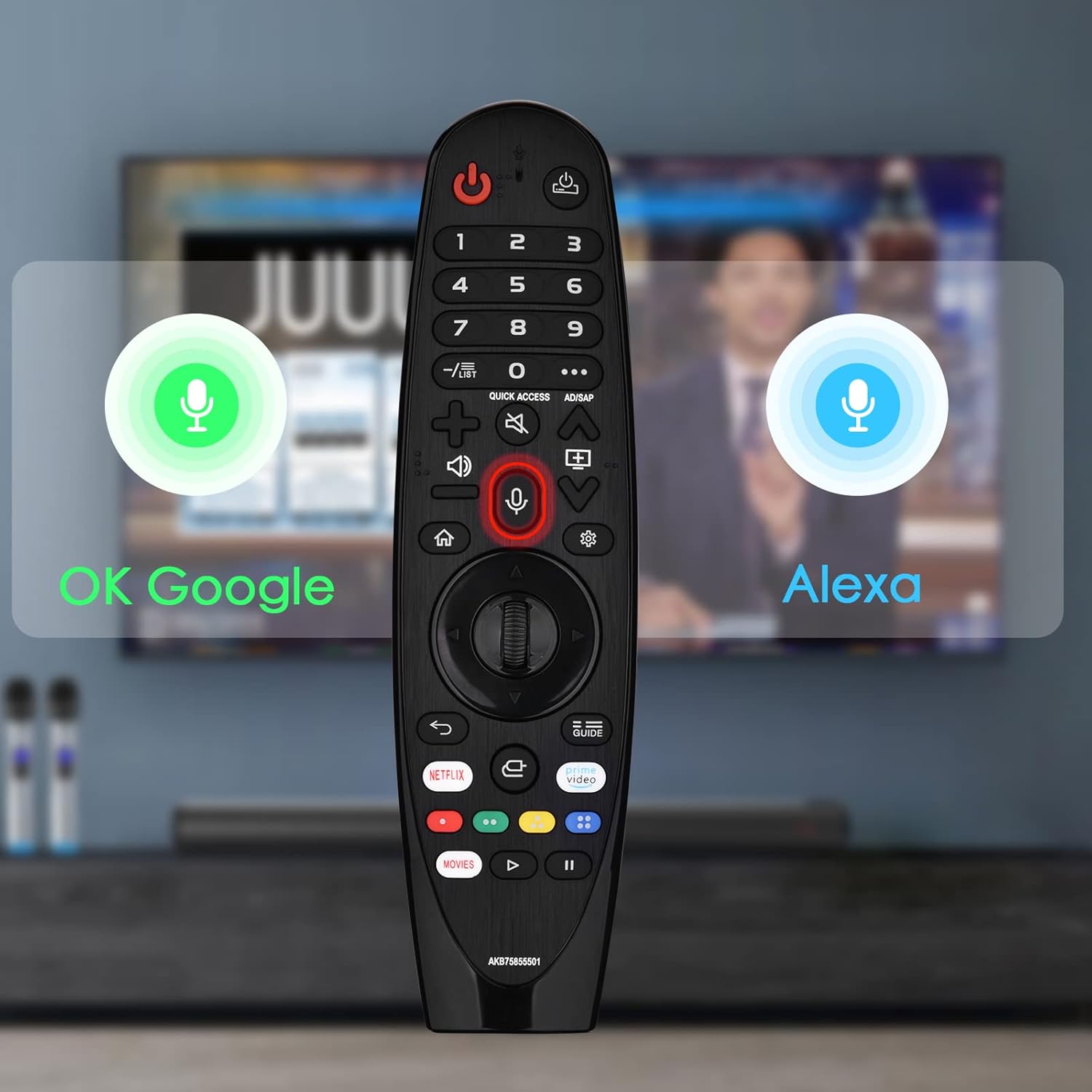 Repuesto para control remoto LG para Smart TV, modelos de Smart TV LG 2020-2019, compatible con AN-MR20GA, AN-MR19BA, con función mágica de voz y