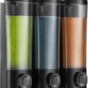 pollock – Dispensador de jabón de ducha 3 en 1 montado en la pared, dispensador de ducha de 3 cámaras, dispensador de champú y acondicionador sin pollock – Dispensador de jabón de ducha 3 en 1 montado en la pared, dispensador de ducha de 3 cámaras, dispensador de champú y acondicionador sin