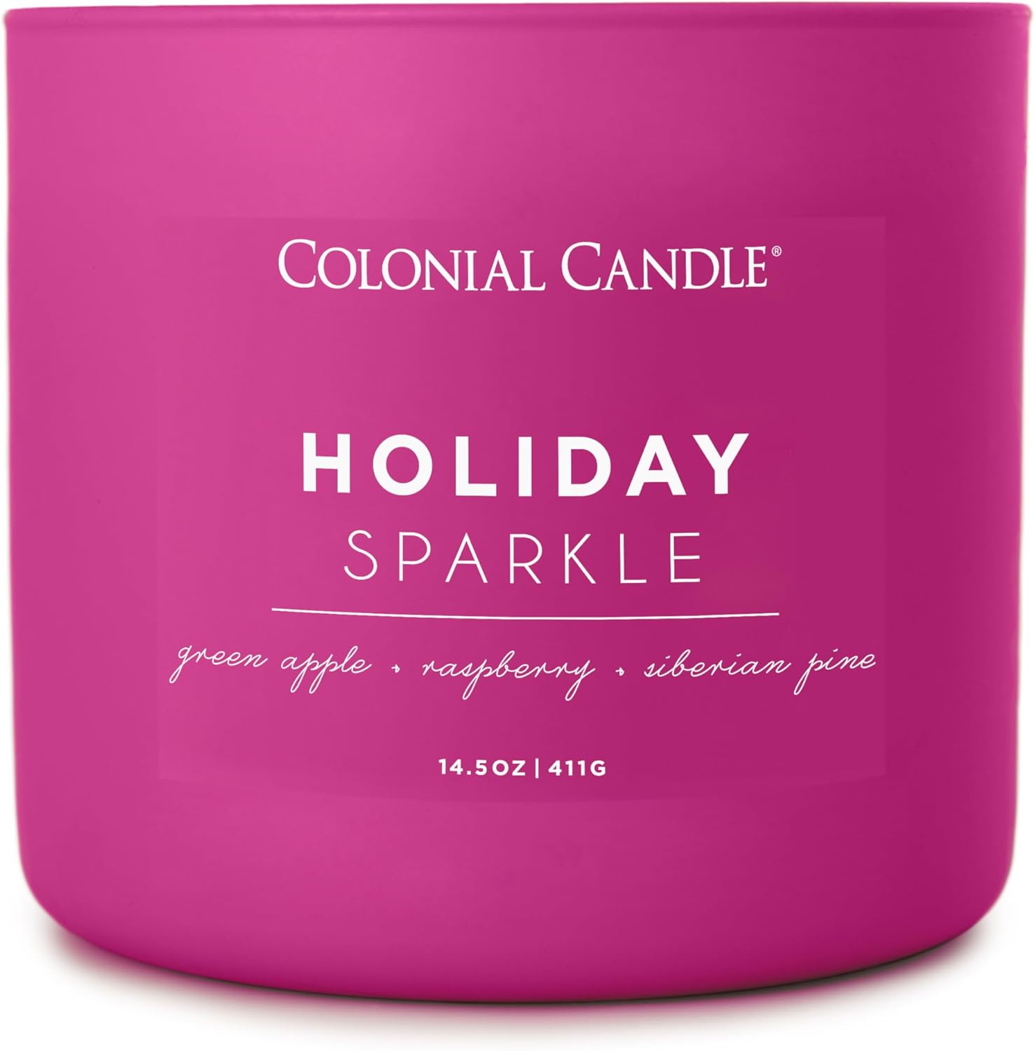 Colonial Candle Holiday Sparkle – Vela perfumada en frasco, colección Pop of Color, 3 mechas, morado, 14.5 onzas, hasta 60 horas de combustión