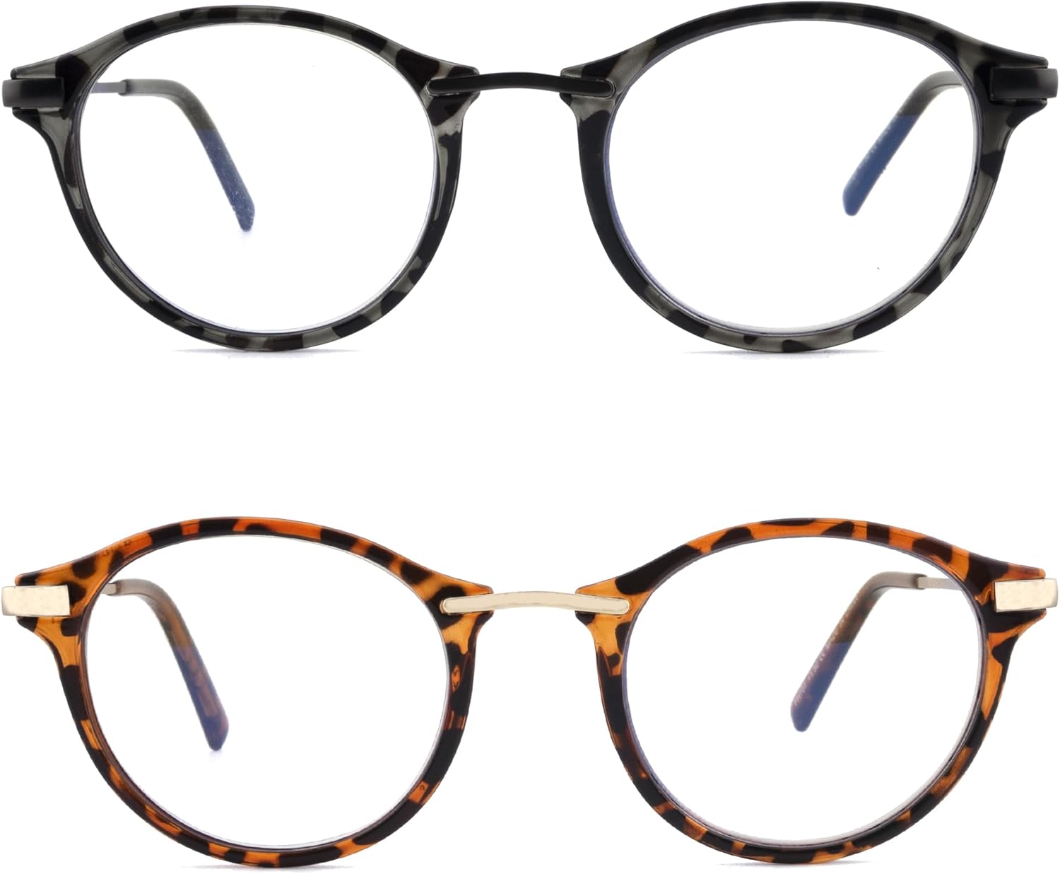 SOPHILY Gafas de lectura redondas para mujeres y hombres, multienfoque progresivolente ampliada completa, bloqueador de luz azul