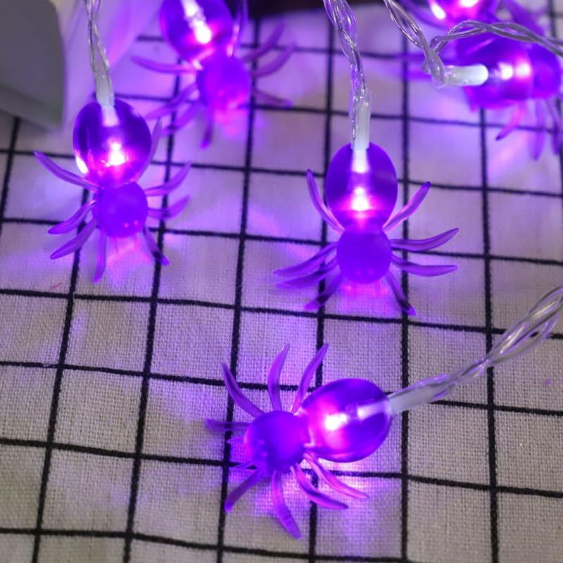 KEPATO Guirnalda de luces de Halloween, 10 pies, 20 LED, funciona con pilas, luces de decoración de Halloween para interiores y exteriores, luces de