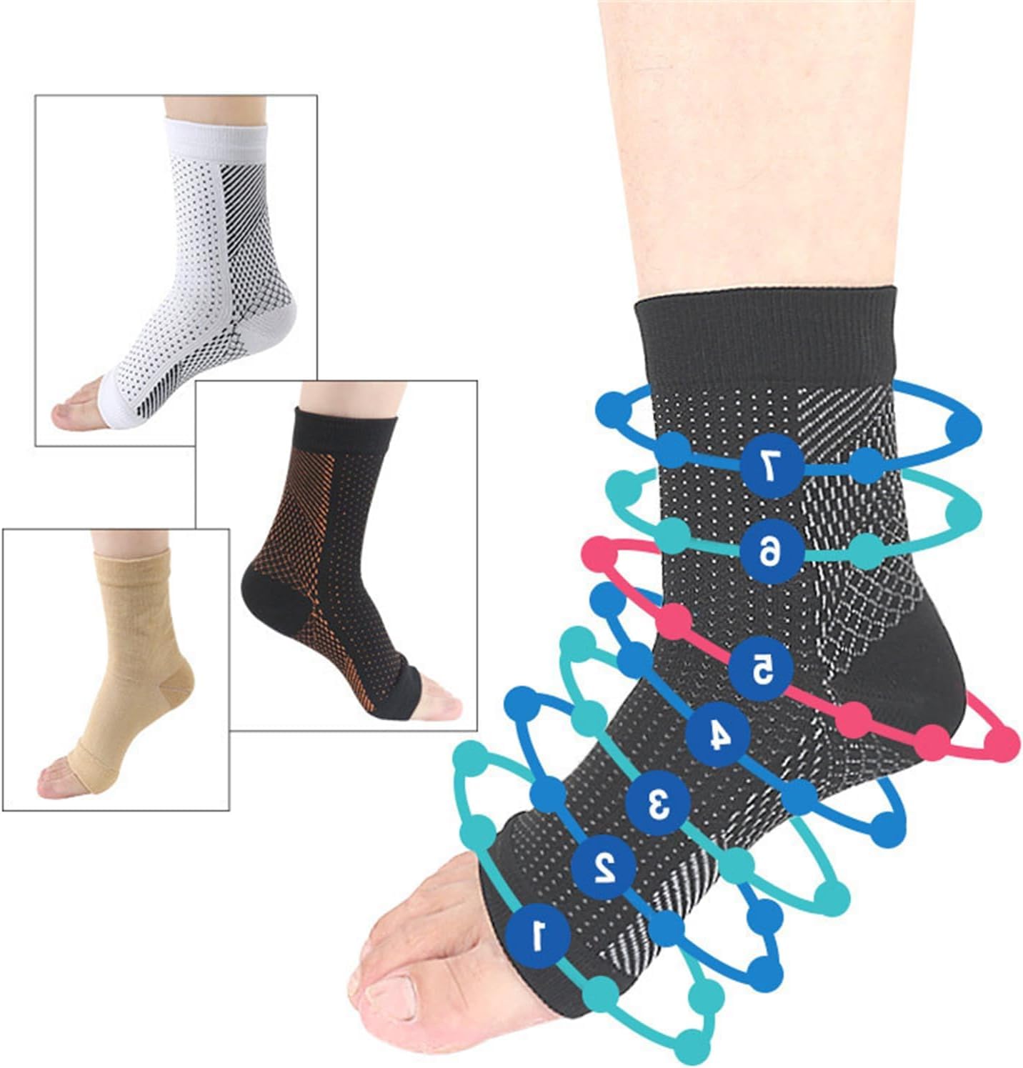 Stunor Dr.Calcetines de neuropatía, calcetines calmantes para neuropatía, calcetines de neuropatía para pies, calcetines calmantes, soporte de arco