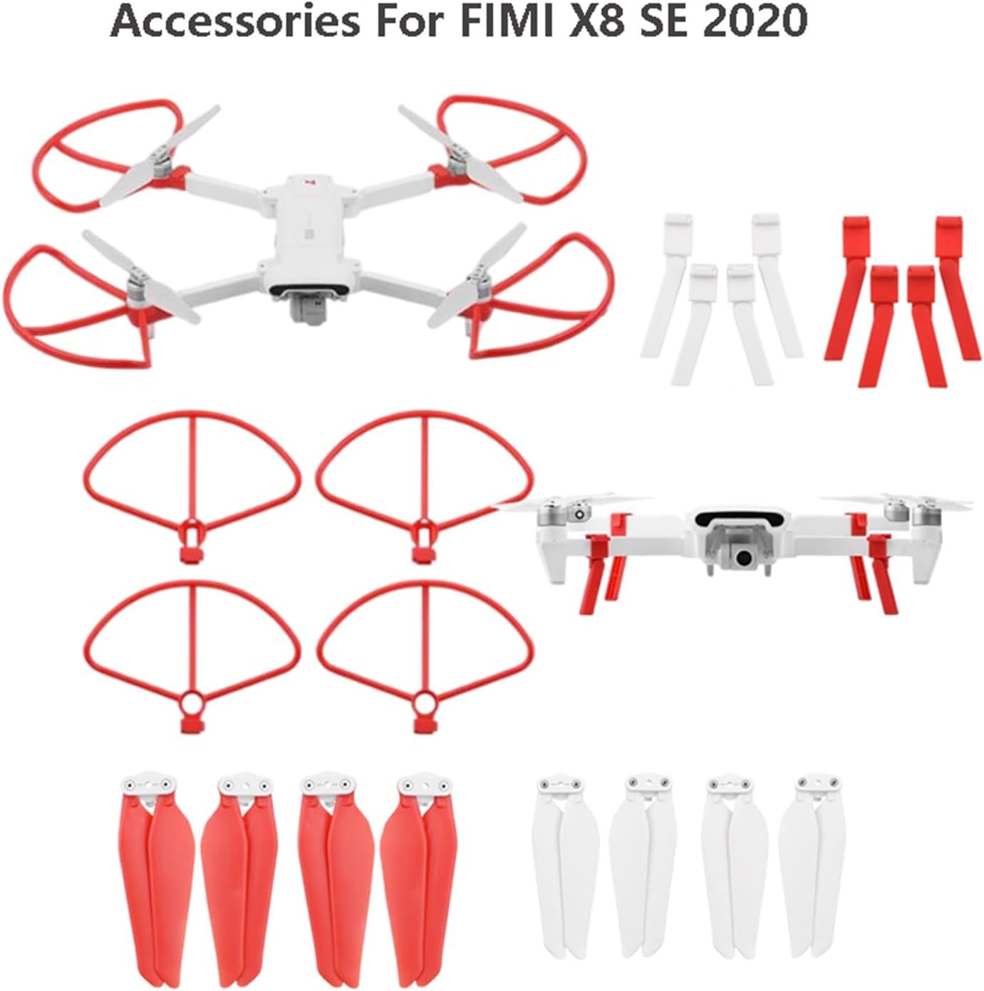 Quick Release Propeller for FIMI X8 SE X8 SE 2020 Drone Replacement Blade Props Guard Landing Gear Drone Accessories (Color  8pcs White)