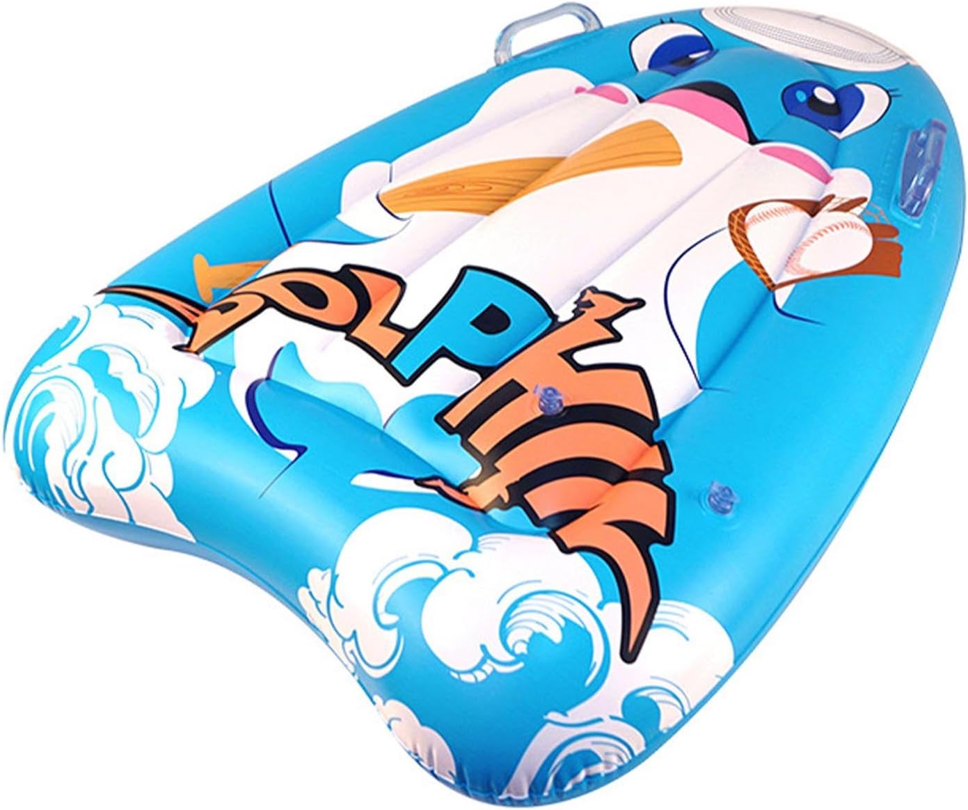 SM SunniMix Bodyboard inflable con asas, tabla de surf flotante, ayuda para nadar, juguete para deportes acuáticos, tabla de surf para niños y niños
