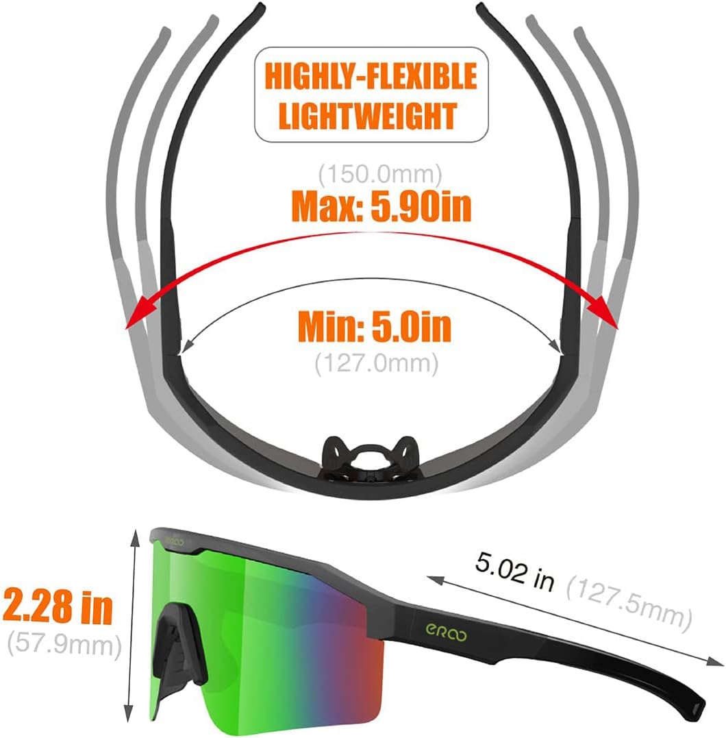 EAZYRUN ER00 – Gafas de sol polarizadas pequeñas de béisbol para jóvenes, correr, ciclismo, deportes al aire libre.