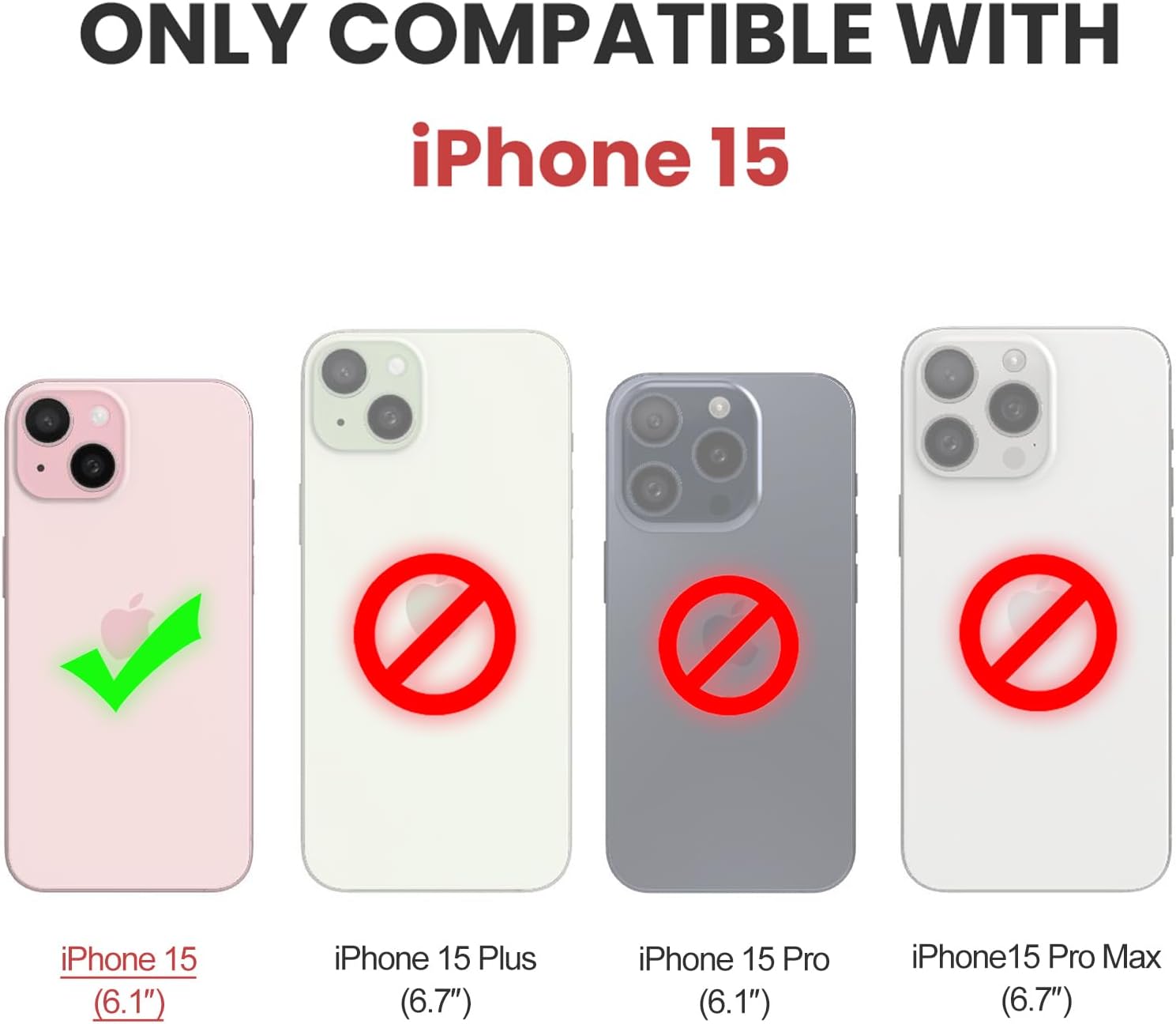 Kowauri Funda para iPhone 15, piel sintética, con ranura para tarjeta de crédito, funda protectora ultra delgada para iPhone 15 (6.1 pulgadas),