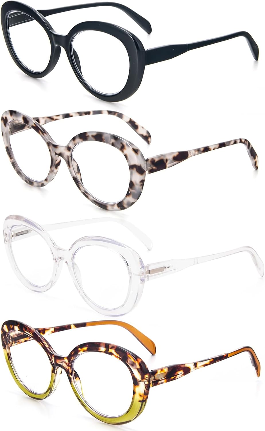 DXYXYO Lentes de lectura estilo Oprah de gran tamaño para mujer, bloqueo de luz azul, elegantes lectores con bisagra de resorte