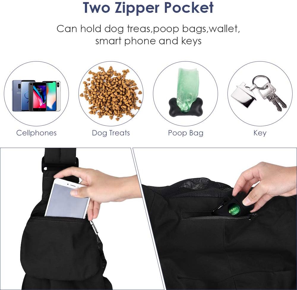 Lukovee Transportador para perros, soporte inferior duro y correa acolchada ajustable suave para perros pequeños, bolso para perro con abertura de