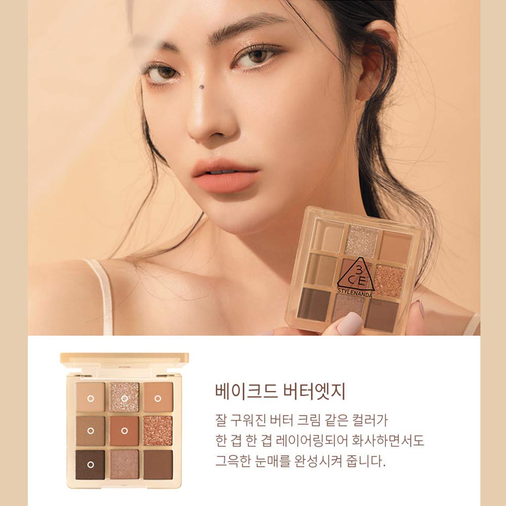 3CE Paleta de colores de ojos multi claro cálido y fresco #Butter Cream 9Colors Peal Glow sombra de ojos Staylenanda