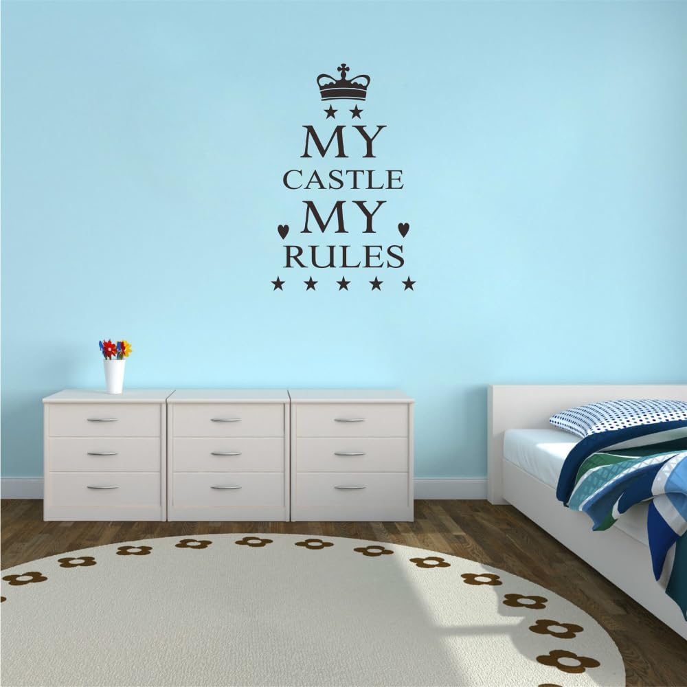 My Castle My Rules – Calcomanía de pared para niños, con cita inspiradora, calcomanía de vinilo  Decoración de habitación, mural para decoración del