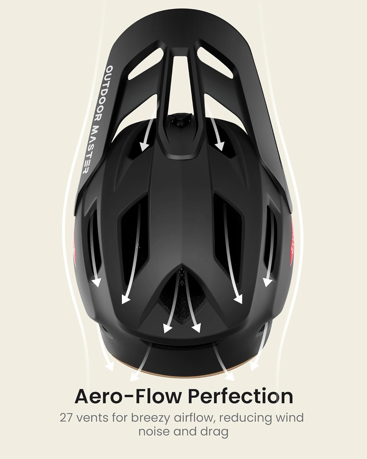 OutdoorMaster Casco de bicicleta de montaña de cara completa para hombres y mujeres, dos almohadillas extraíbles para bicicleta de montaña, casco de