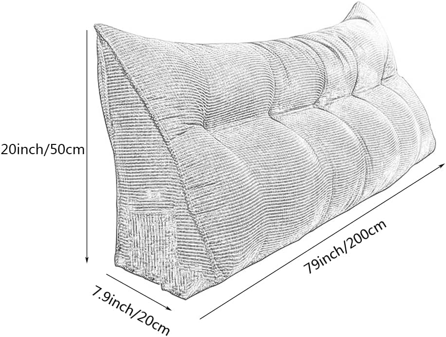 Almohada triangular grande de cuña de lectura, cojín para cabecero de cama, cojín para cabecero, cojín para cama individual, matrimonial, Queen,