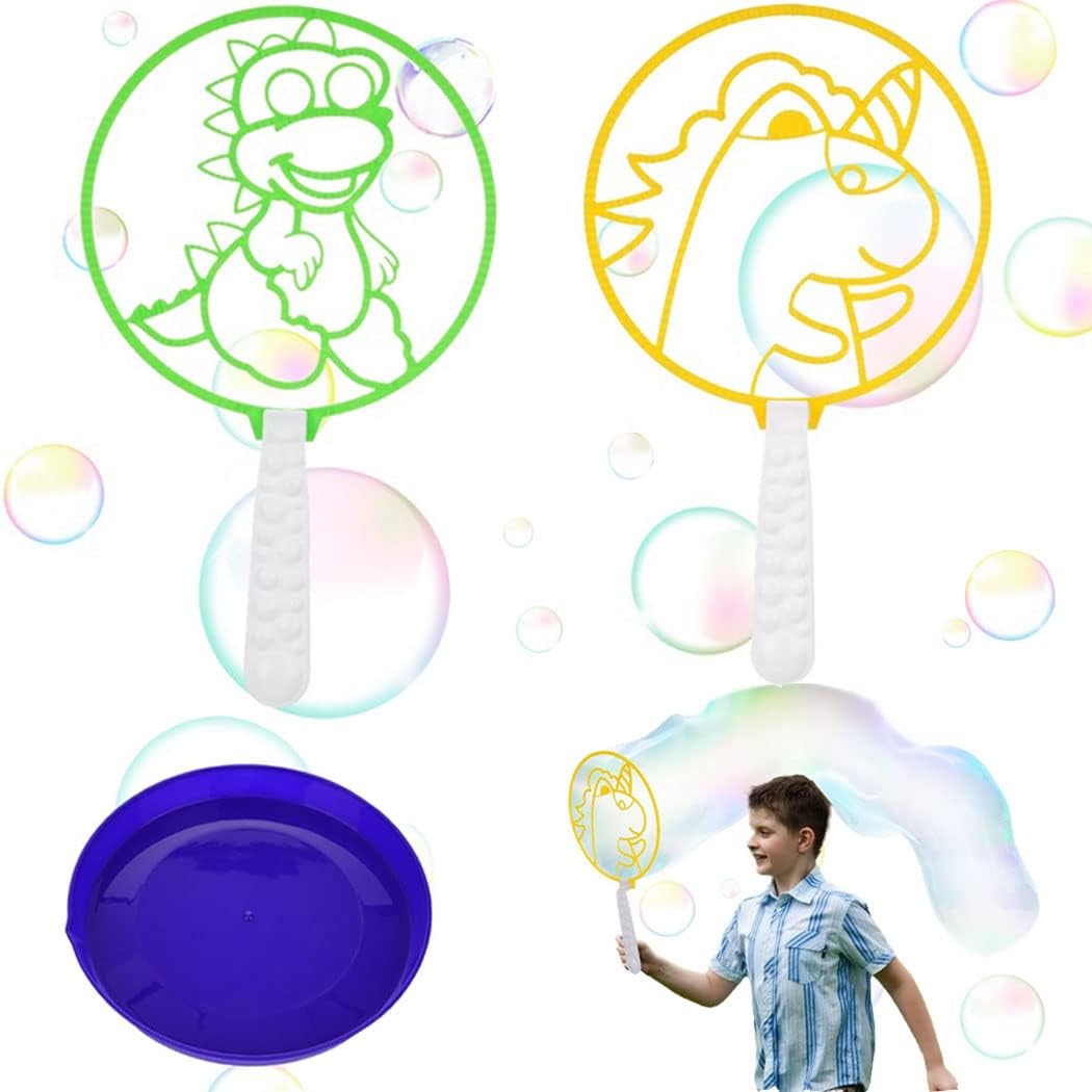 Juego de varitas de burbujas, juguetes de burbujas, varita de burbujas grandes con bandeja, agradable para jugar al aire libre, fiesta de cumpleaños