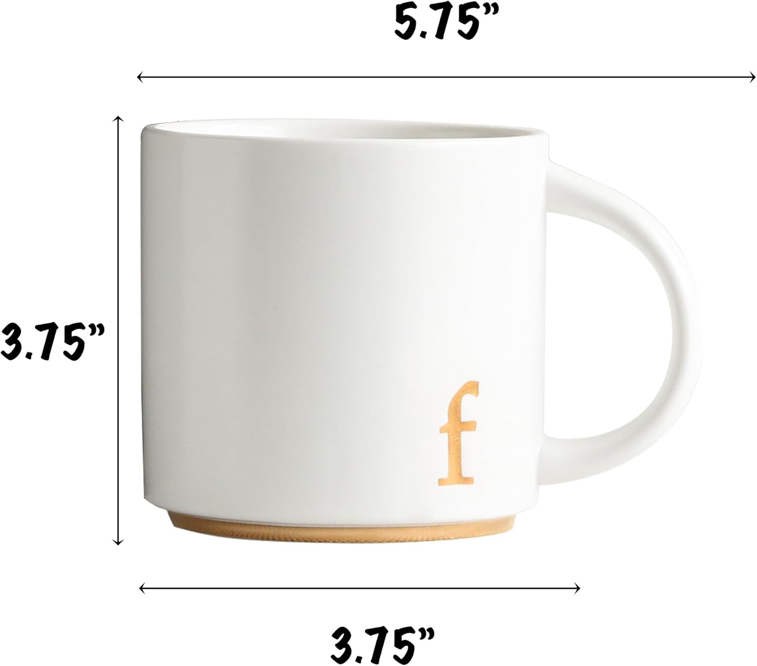 COLLECTIVE HOME – Tazas de cerámica con monograma, tazas de café con inicial dorada de 15 onzas, elegantes tazas de té del alfabeto, elegante taza