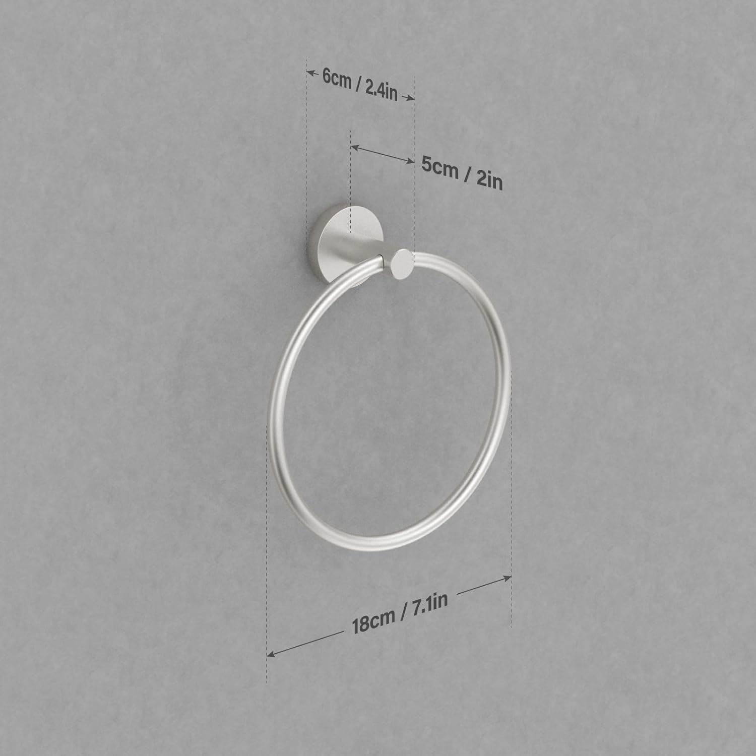 Toallero de anillo de baño, moderno anillo de toalla de mano de baño, colgadores de cocina para pared, níquel cepillado de acero inoxidable pesado