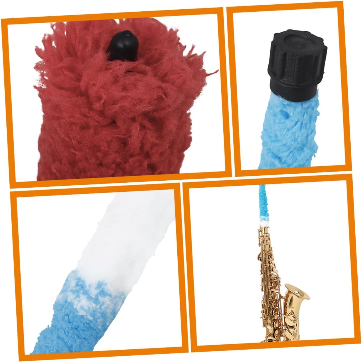 FUNOMOCYA paño de limpieza cepillo de baba para saxofón alto kit de limpieza de saxofón cepillo de limpieza de saxofón kit de limpieza de saxofón