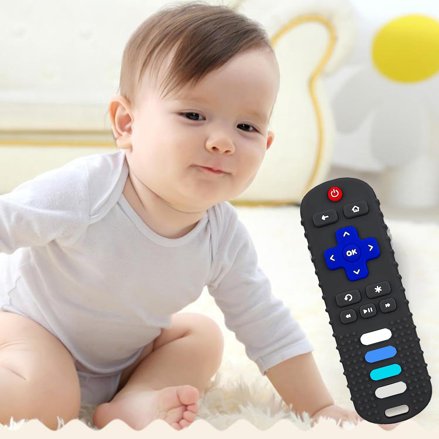 Juguetes de dentición de silicona para bebés, juguetes de dentición para bebés de 0 a 18 meses, juguetes de dentición con forma de control remoto,