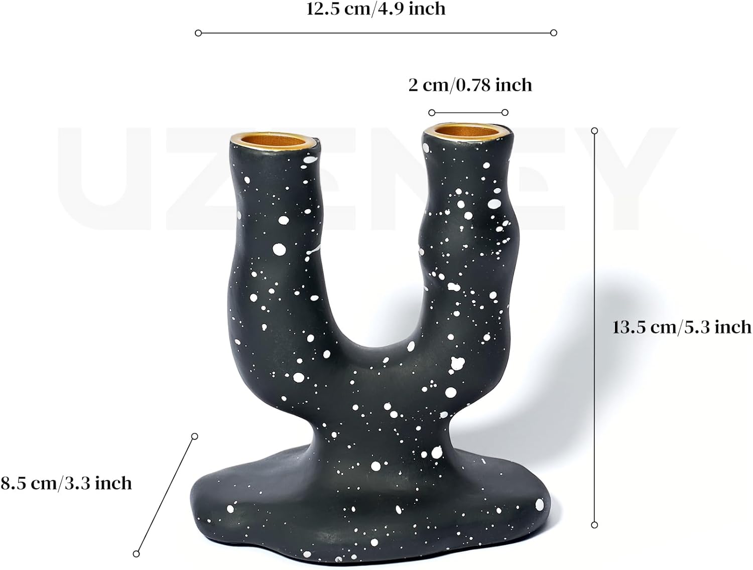 Regalo para ellanovia, portavelas moderno, 5.3 pulgadas de alto, elegante para decoración del hogar, centro de mesa, boda, aniversario, fiesta, negro