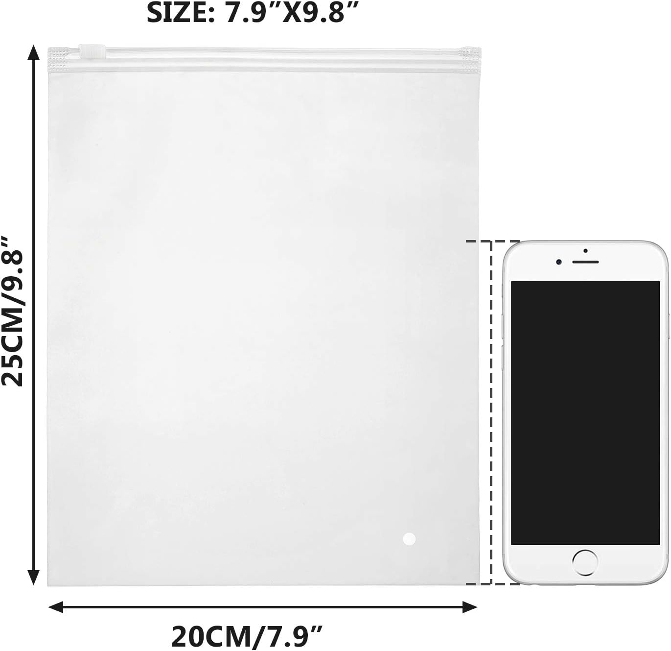 Bolsas de envío de mercancías, paquete de 100 bolsas de almacenamiento de plástico con cremallera de 8 x 10 pulgadas para embalaje de maquillaje,