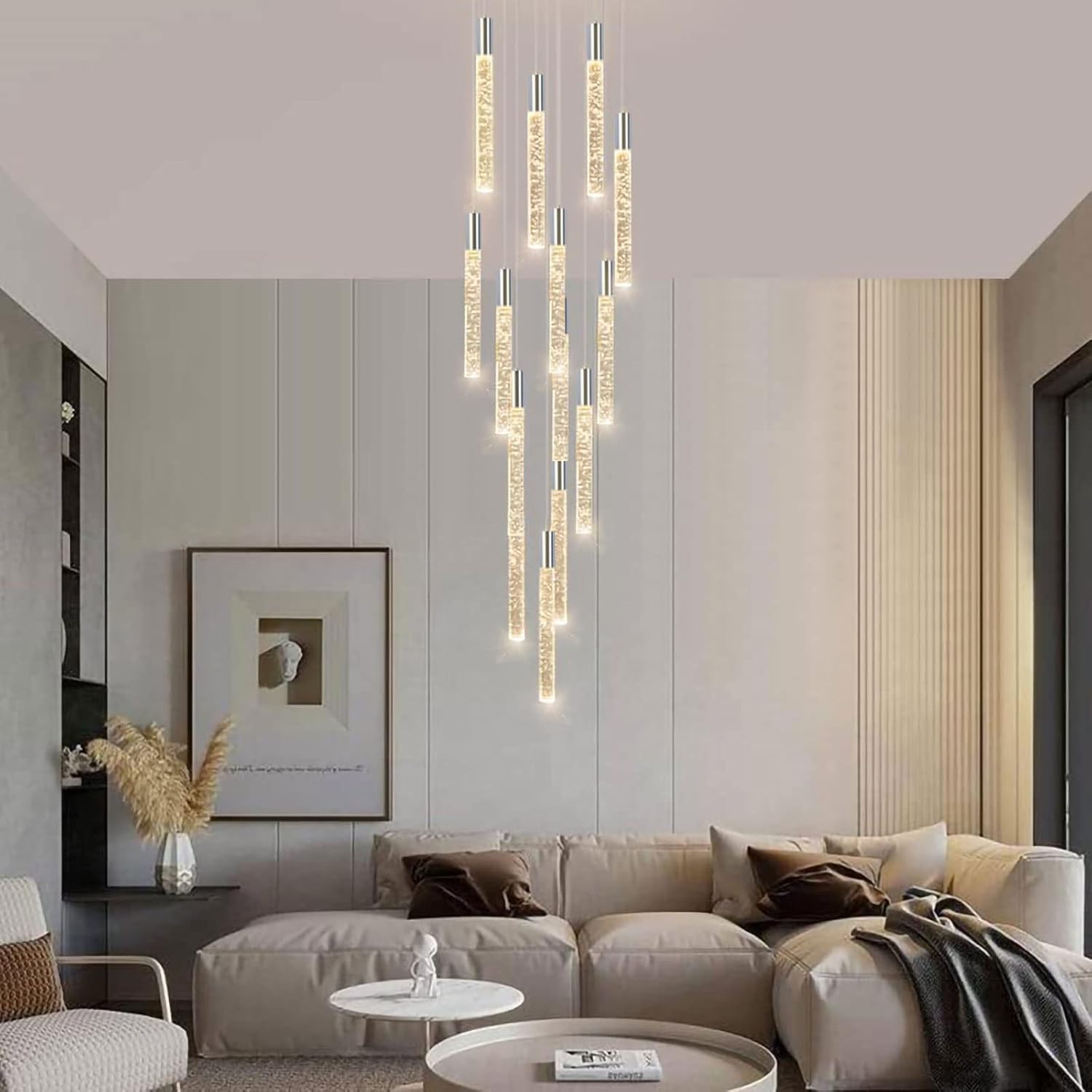Lámparas LED para sala de estar, lámparas colgantes de techo modernas, lámparas de escalera para entrada, vestíbulo, iluminación dimmale