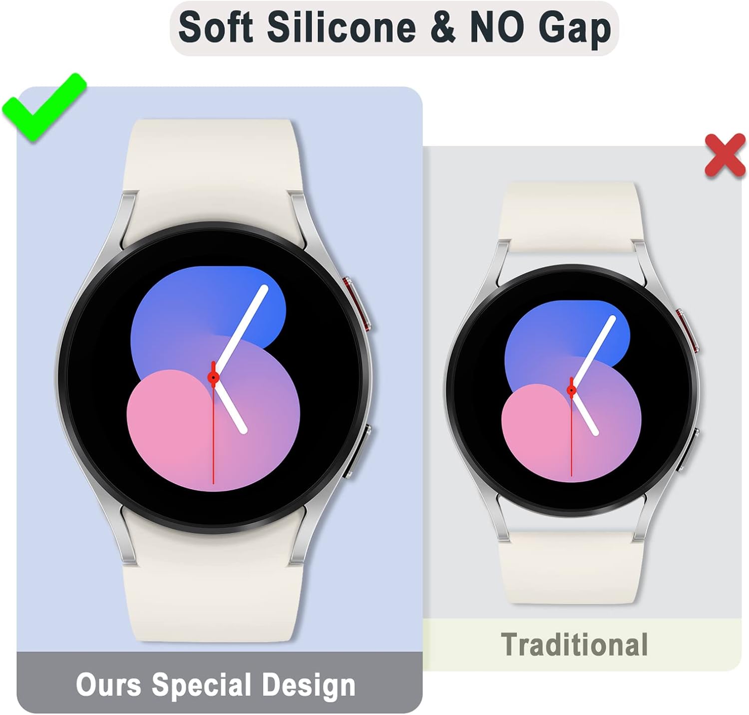 Correa de repuesto para reloj Galaxy 654, para Samsung Galaxy Watch 5 Pro de 1.772 in, 1.575 in, 1.732 in, correa deportiva de silicona suave,