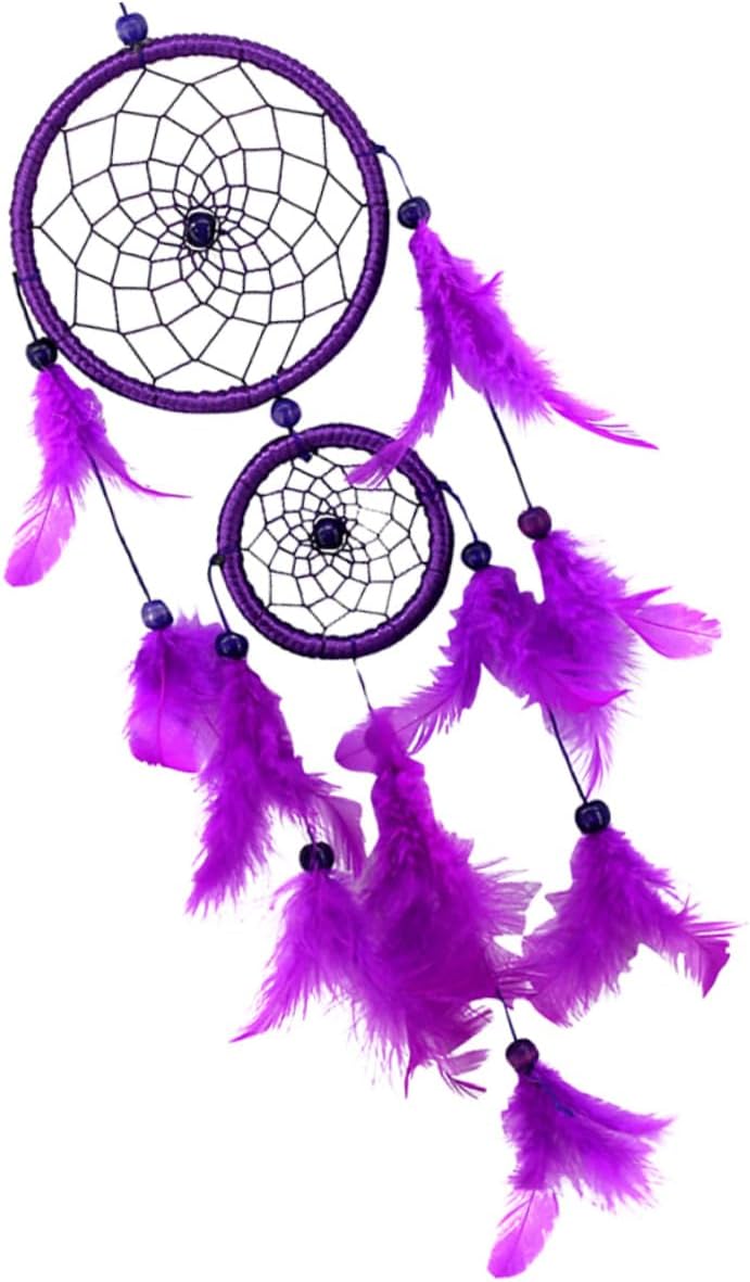 Garneck Atrapasueños 2 piezas de decoración colgante para el hogar, decoración colgante para el hogar, decoración morada, adorno colgante de