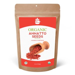 SPICY ORGANIC Semillas de Annatto enteras de 8 onzas  Certificado orgánico por USDA  Semillas de achiote totalmente naturales, especias y SPICY ORGANIC Semillas de Annatto enteras de 8 onzas  Certificado orgánico por USDA  Semillas de achiote totalmente naturales, especias y
