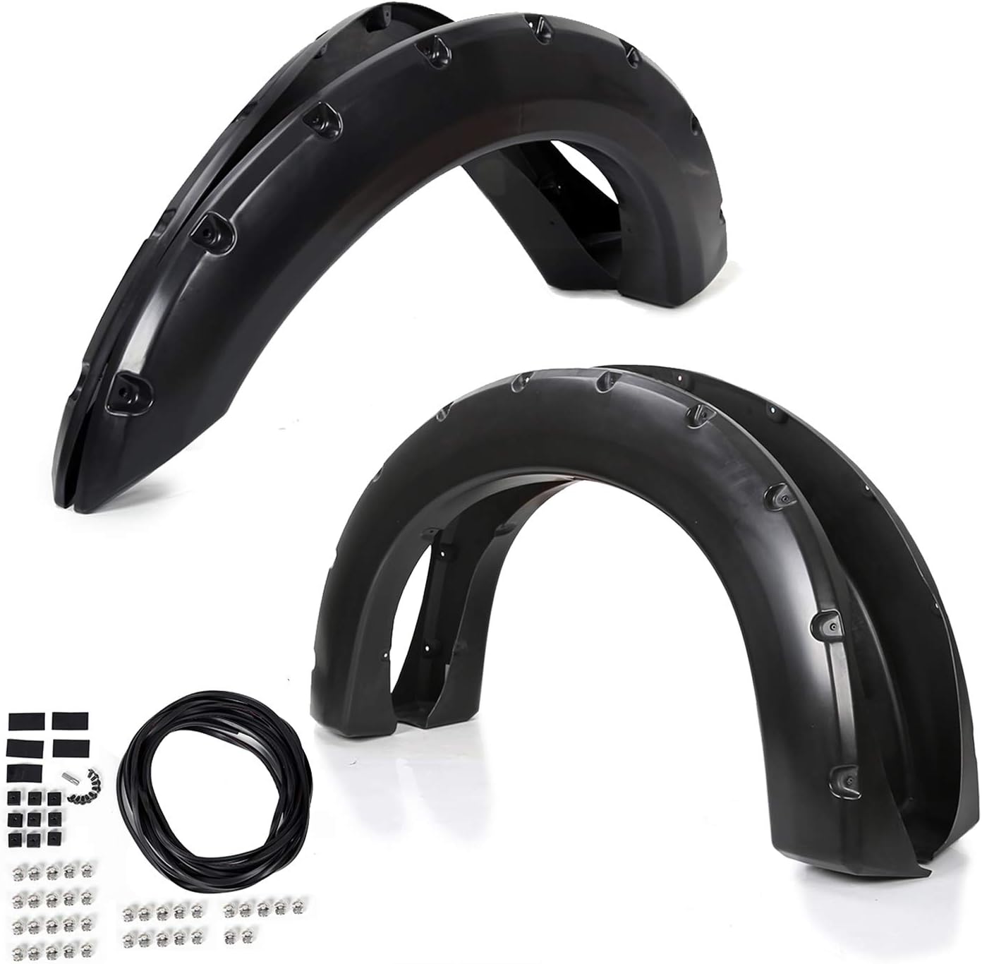 4 guardabarros de rueda para guardabarros de bolsillo, estilo remachado para Ford 1999-2007 F250 F350 F250 F350 Super Duty con kit de herramientas