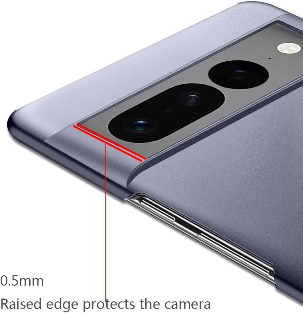 Bastmei Funda para Google Pixel 7 Pro 5G (2022), extremadamente ligera, ultra ligera, súper delgada, protección de cámara, carcasa de PC dura para