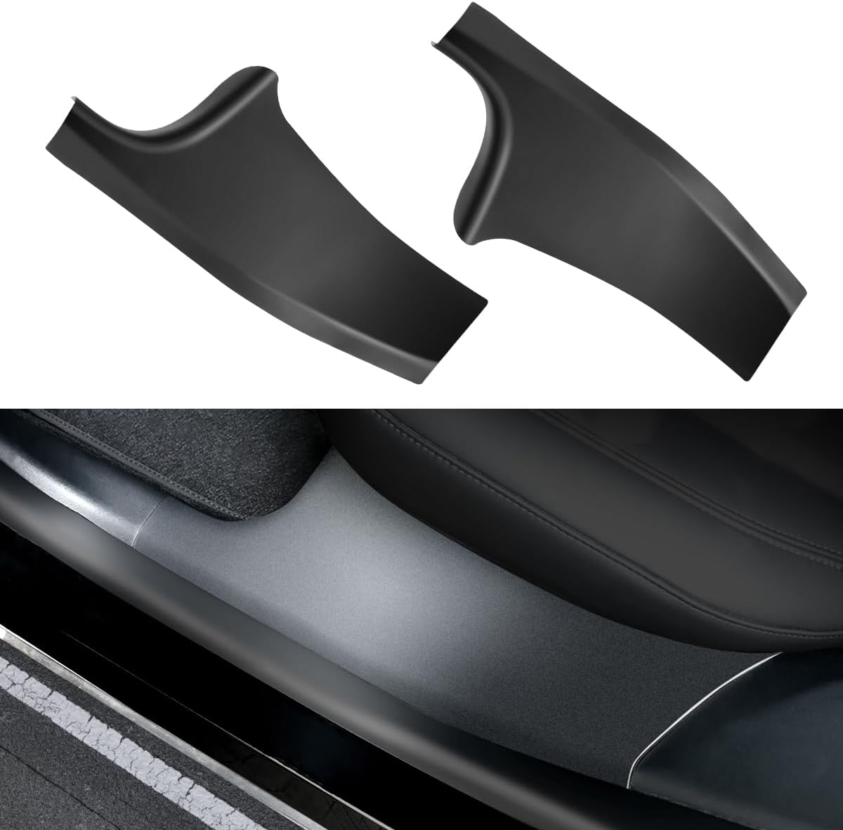LASFIT Protector de umbral de puerta trasera para Tesla Modelo Y 2020-2023, protector de entrada de puerta de 5 plazas, accesorios de placa de