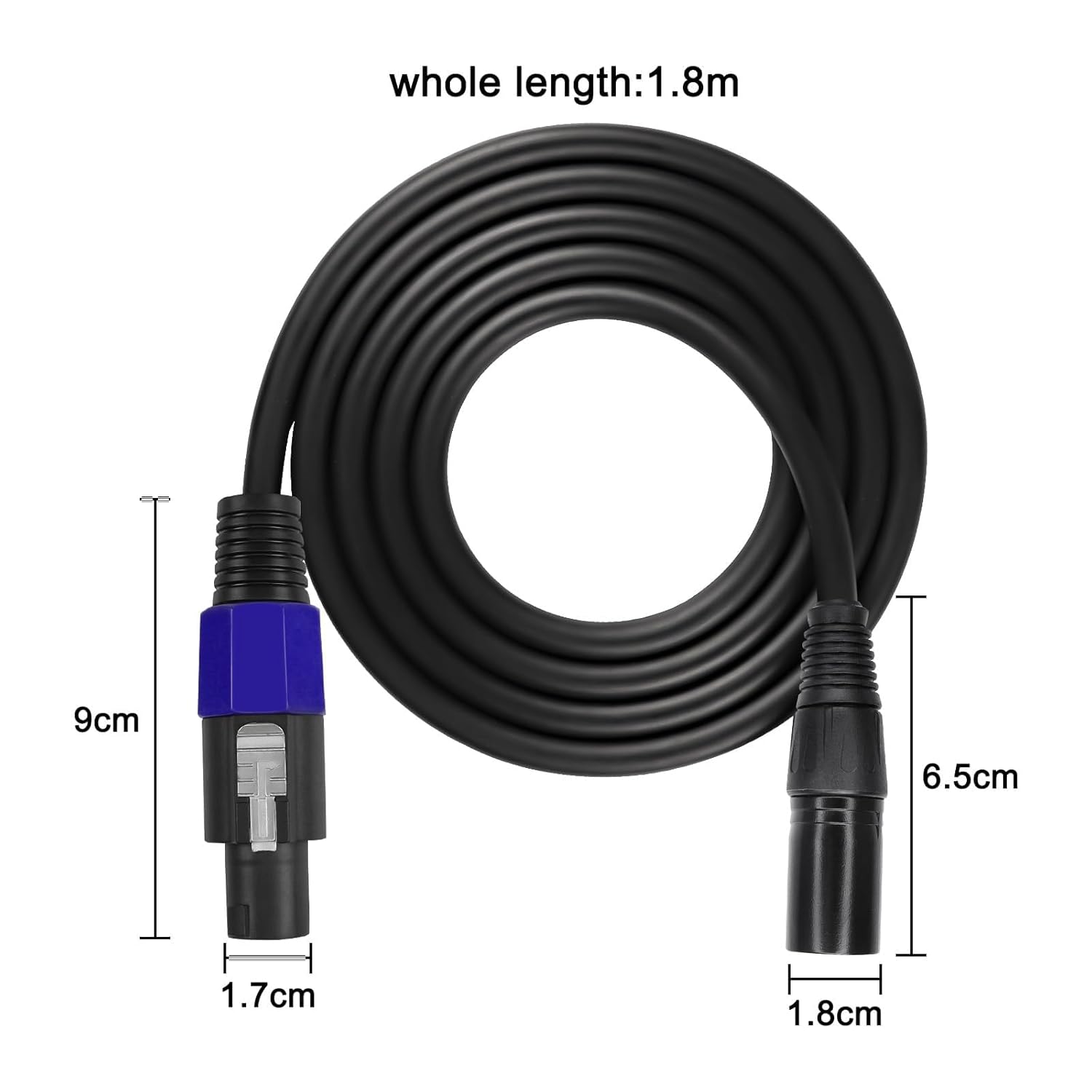 XMSJSIY Cable Speakon a XLR Audio Jack Speakon Macho a XLR 3Pin Macho Micrófono Extensión Cable Extensor Cable Speakon Altavoz Cable con Cierre de