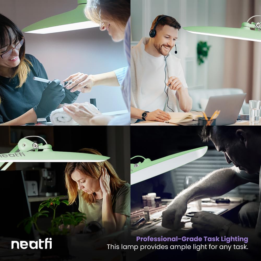 Neatfi – Lámpara de trabajo LED extragrande de 2200 lúmenes, lámpara superbrillante de 24 W, 117 LED SMD, brillo de 4 niveles, para hogar, oficina,