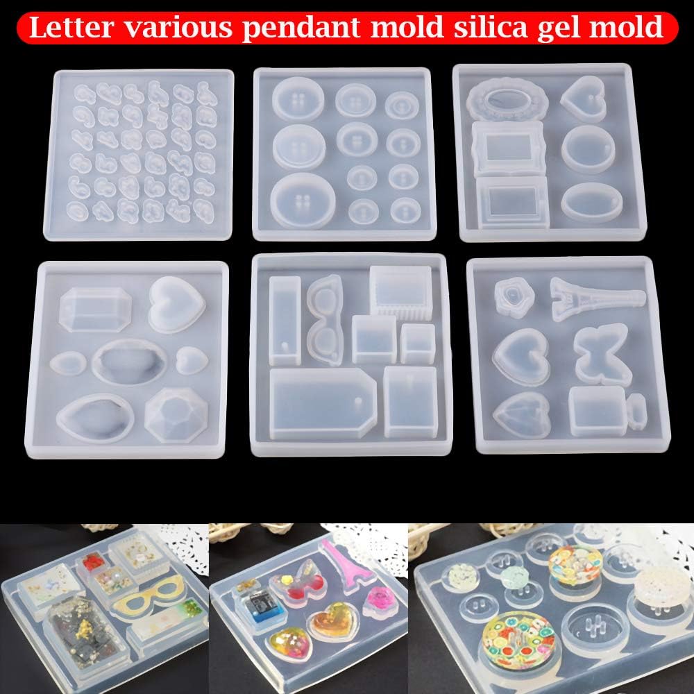 Beyonday 3 moldes de fundición de resina de silicona con forma de botón, molde de epoxi hecho a mano, llavero de joyería, proyectos de manualidades