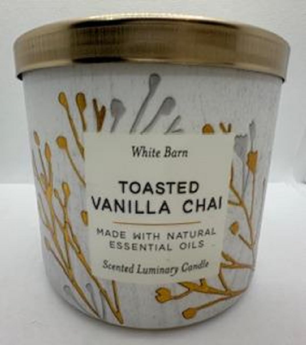 Bath Body Works White Barn Toasted Vanilla Chai – Vela de 3 mechas, 14.5 onzas