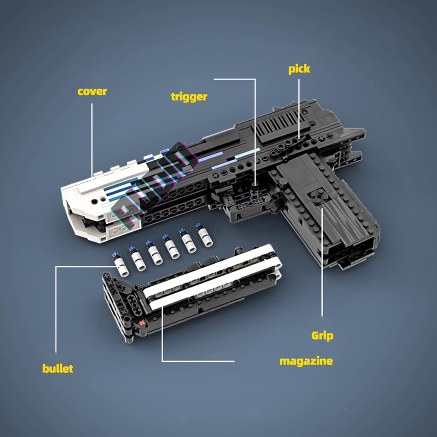 Audio Technics – Bloque de construcción de juguete de disparo simulado, modelo de juguete de disparo de águila del desierto, compatible con Lego